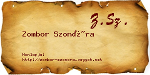 Zombor Szonóra névjegykártya